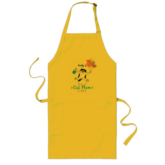 Best Cat Mom Ever Long Apron (Front)