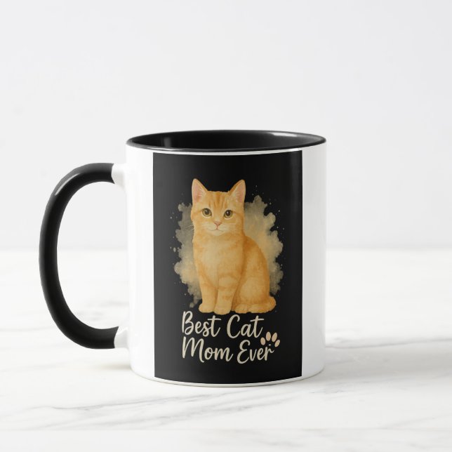 Best Cat Mom Ever Mug Funny Cat Lover Gift for Her (Left)