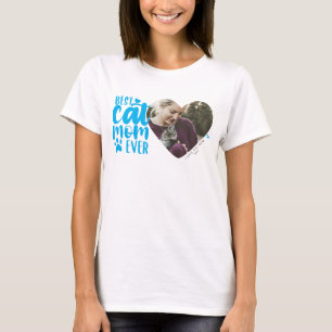 Best Cat Mom Ever Name Pet Photo Blue T-Shirt