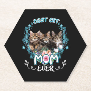 Best Cat Mom Ever Paper Coaster