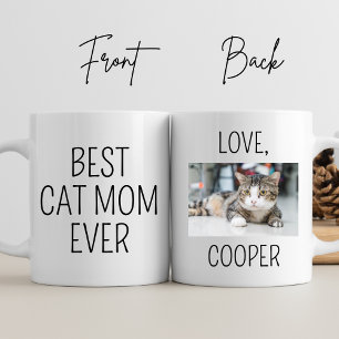 Best Cat Mom Ever Personalize Photo Mommy Birthday Coffee Mug