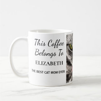 Best Cat Mom Ever Personalized Photo Coffee Mug