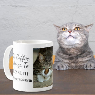 Best Cat Mom Ever Personalized Photo Coffee Mug