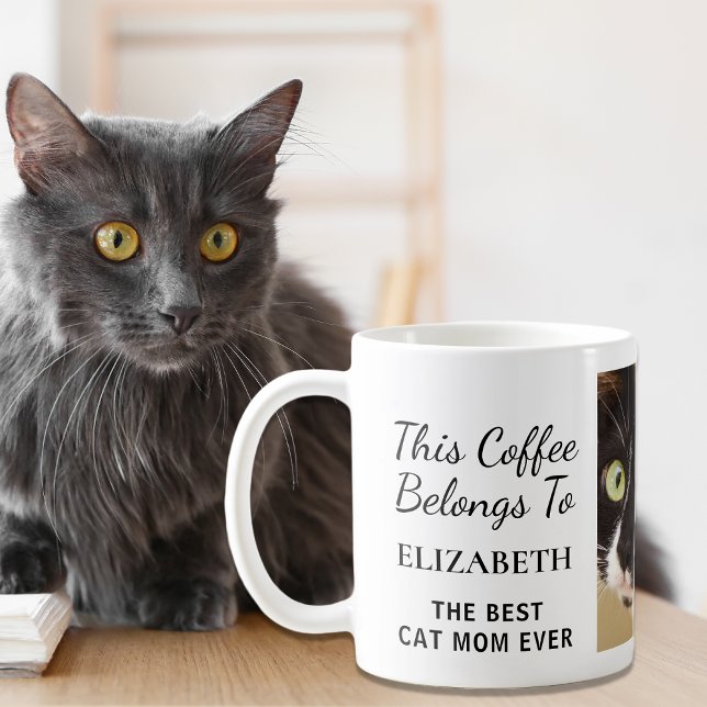 Best Cat Mom Ever Personalized Photo Coffee Mug (Creator Uploaded)
