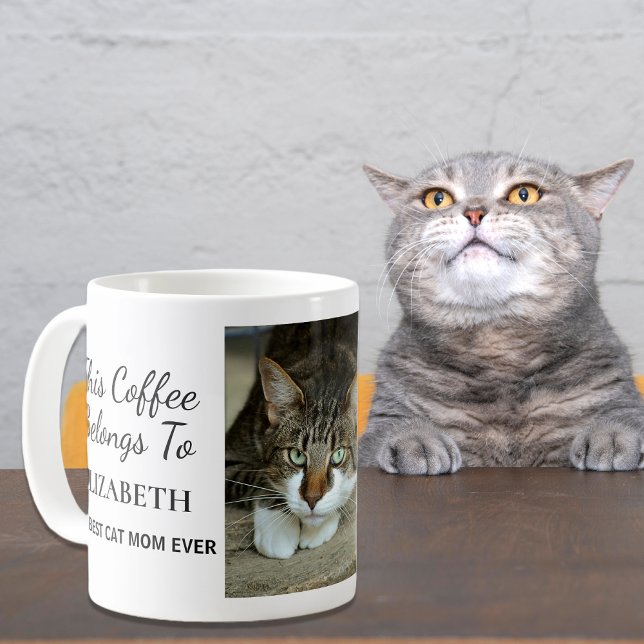 Best Cat Mom Ever Personalized Photo Coffee Mug (Creator Uploaded)