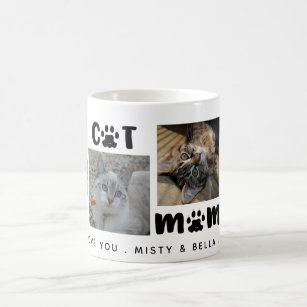 BEST CAT MOM EVER Photo Collage Personalized Coffee Mug