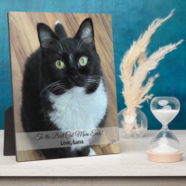 Best Cat Mom Ever Photo Plaque (Side)