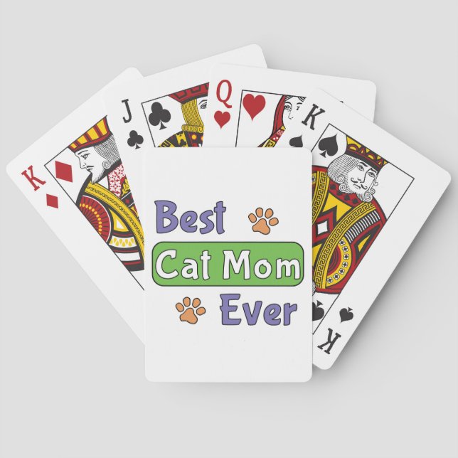 Best Cat Mom Ever Playing Cards (Back)