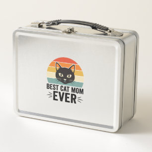 Best Cat Mom Ever Retro Cat Face Vintage Design_1 Metal Lunch Box