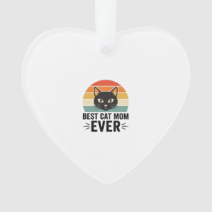 Best Cat Mom Ever Retro Cat Face Vintage Design_1 Ornament