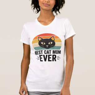 Best Cat Mom Ever Retro Cat Face Vintage Design_1 T-Shirt