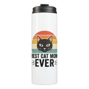 Best Cat Mom Ever Retro Cat Face Vintage Design_1 Thermal Tumbler