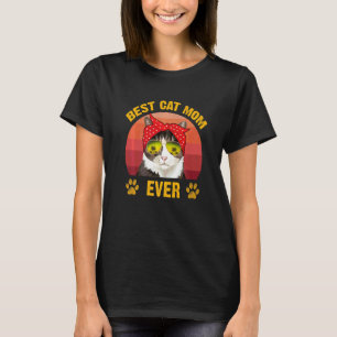 Best Cat Mom Ever  Retro Cat Mom  Mother's Day Cat T-Shirt