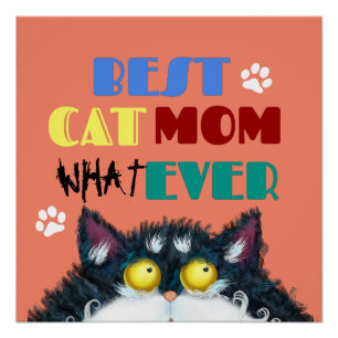Best Cat Mom Ever   Silly Cat Lovers Funny Poster
