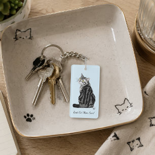 Best Cat Mom Ever Silver Tabby Mother's Day Keychain