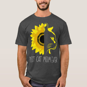 Best Cat Mom Ever Sunflower Cat Mum Mothers Day T-Shirt