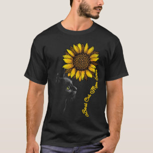 Best Cat Mom Ever Sunflower Leopard  Black Cat Mot T-Shirt