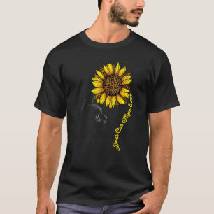 Best Cat Mom Ever Sunflower Leopard Black Cat Moth T-Shirt