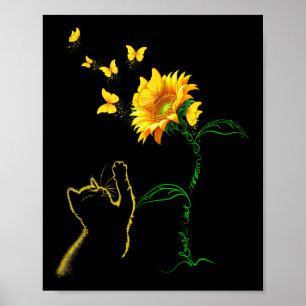 Best Cat Mom Ever Sunflower Mother's Day Gifts For Poster