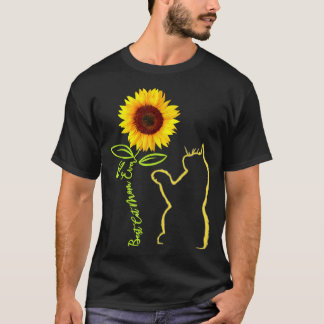 Best Cat Mom Ever Sunflower Mother's Day Gifts For T-Shirt