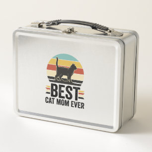 Best Cat Mom Ever Vintage Black Cat Retro Design_1 Metal Lunch Box