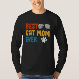 Best Cat Mom Ever Vintage Cat  Cool Sunglasses T-Shirt