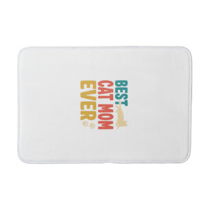 Best Cat Mom Ever Vintage Cat Lover Design_1 Bath Mat