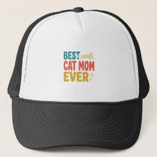 Best Cat Mom Ever Vintage Cat Lover Design_1 Trucker Hat