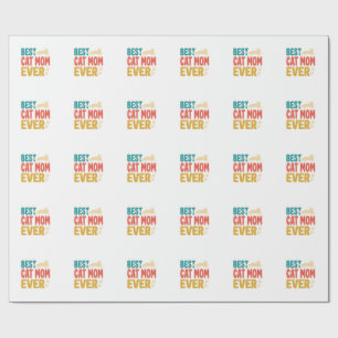 Best Cat Mom Ever Vintage Cat Lover Design_1 Wrapping Paper