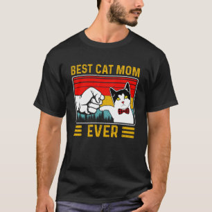 Best Cat Mom Ever Vintage Kitten Cat Mom Grandma M T-Shirt