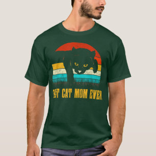 Best Cat Mom Ever Vintage Retro Kitty Lovers Mothe T-Shirt