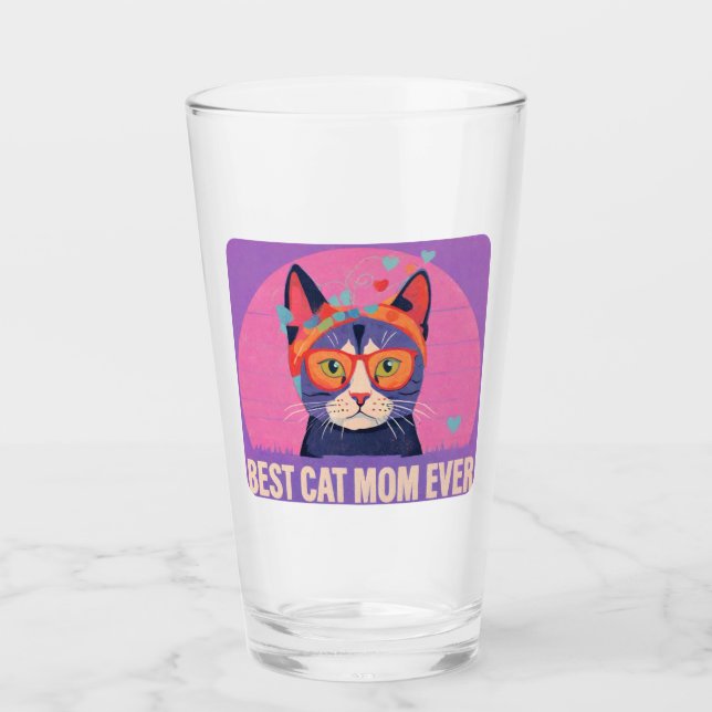 Best Cat Mom Glass (Front)
