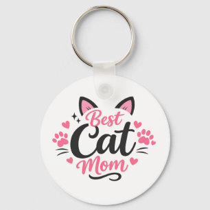Best Cat Mom Keychain