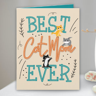 Best Cat Mom Kitty Mothers Day  Card