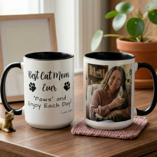 Best Cat Mom Paws Pet Photo Coffee Mug