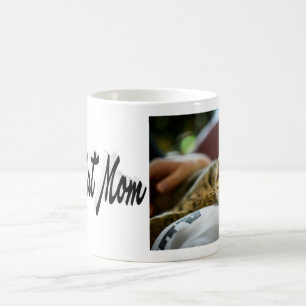 Best Cat Mom Photo Black text  Coffee Mug