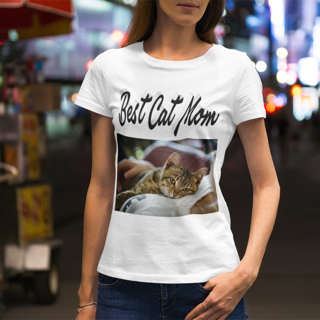 Best Cat Mom Photo Black text T-Shirt (Creator Uploaded)