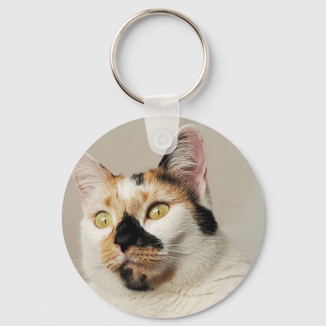 Best Cat Mom Photograph Keychain (Front)