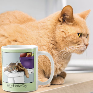 Best Cat Mom Sweet Tabby Cat Mother’s Day Green Coffee Mug