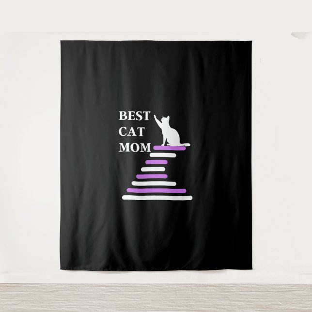 Best Cat Mom    Tapestry (Front)