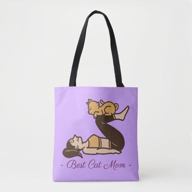 BEST CAT MOM YOGA TOTE BAG (Front)