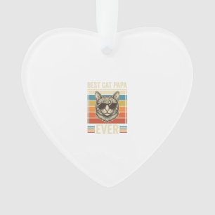 Best Cat Papa Ever Vintage Cat Shirt Design_1 Ornament