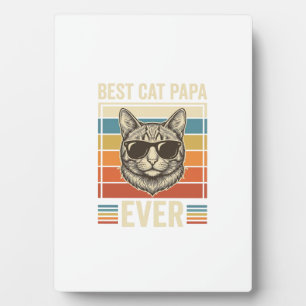 Best Cat Papa Ever Vintage Cat Shirt Design_1 Plaque