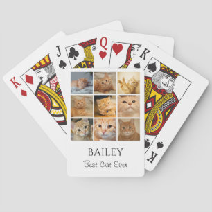 Best Cat Photo Collage Personalized  Playing Cards