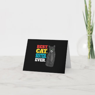 Best Cat Sister Ever | Cute Kitty Cat Lovers Card