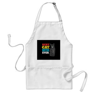 Best Cat Sister Ever   Cute Kitty Cat Lovers Standard Apron