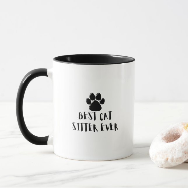 Best Cat Sitter Ever Mug (With Donut)