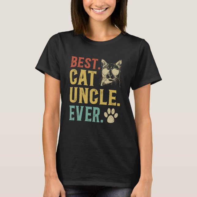Best Cat Uncle Ever Cat Lover Uncle Cat Long Sleev T-Shirt (Front)