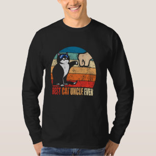 Best Cat Uncle Ever Funny Cat Sunglasses Fist Bump T-Shirt