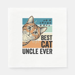 Best Cat Uncle Ever Vintage Cat Lover Design_1 Napkin